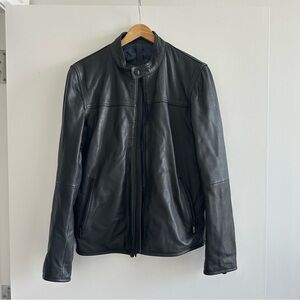 Massimo Dutti Black Leather Jacket